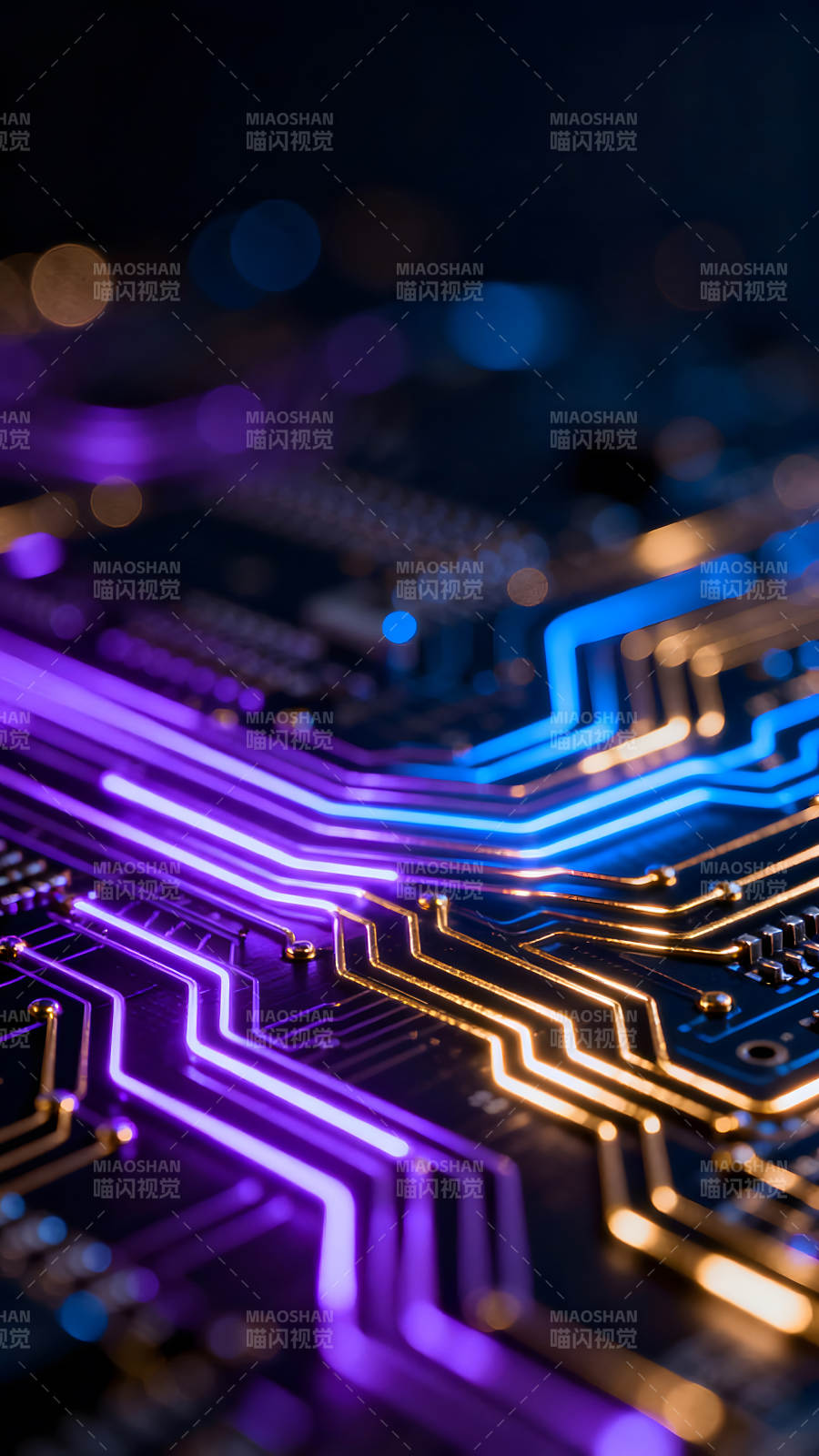 电路板特写科技感十足图片