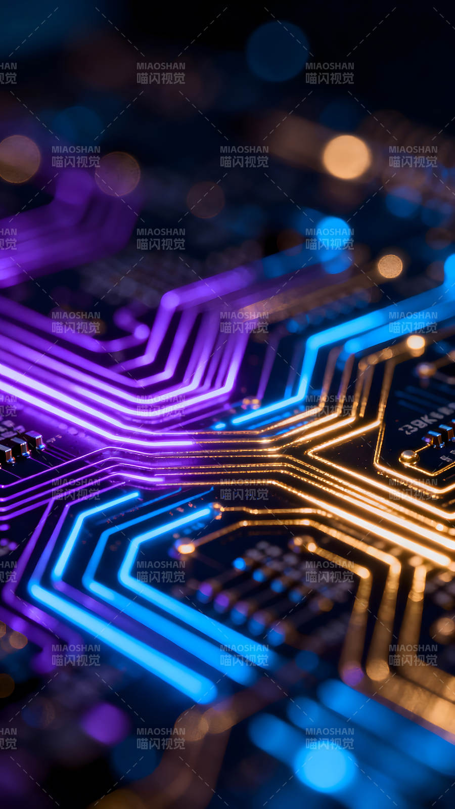 电路板霓虹光效设计图片