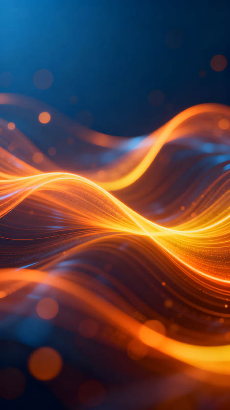 火焰线条在深蓝色背景中流动图片