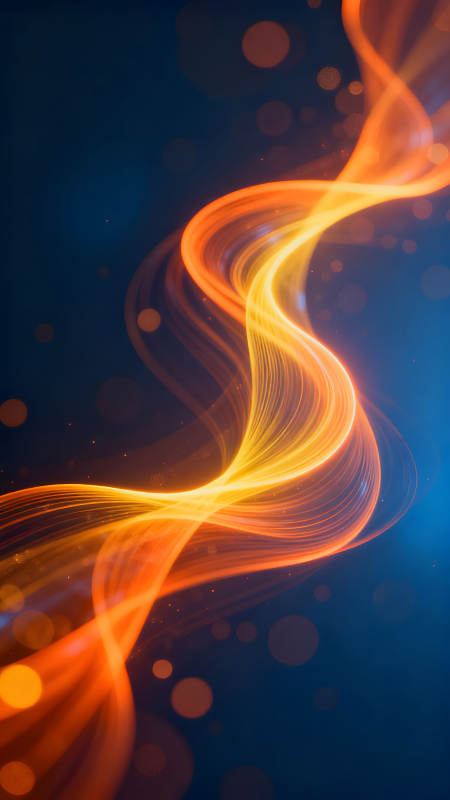 火焰光线在深蓝色背景中蜿蜒图片