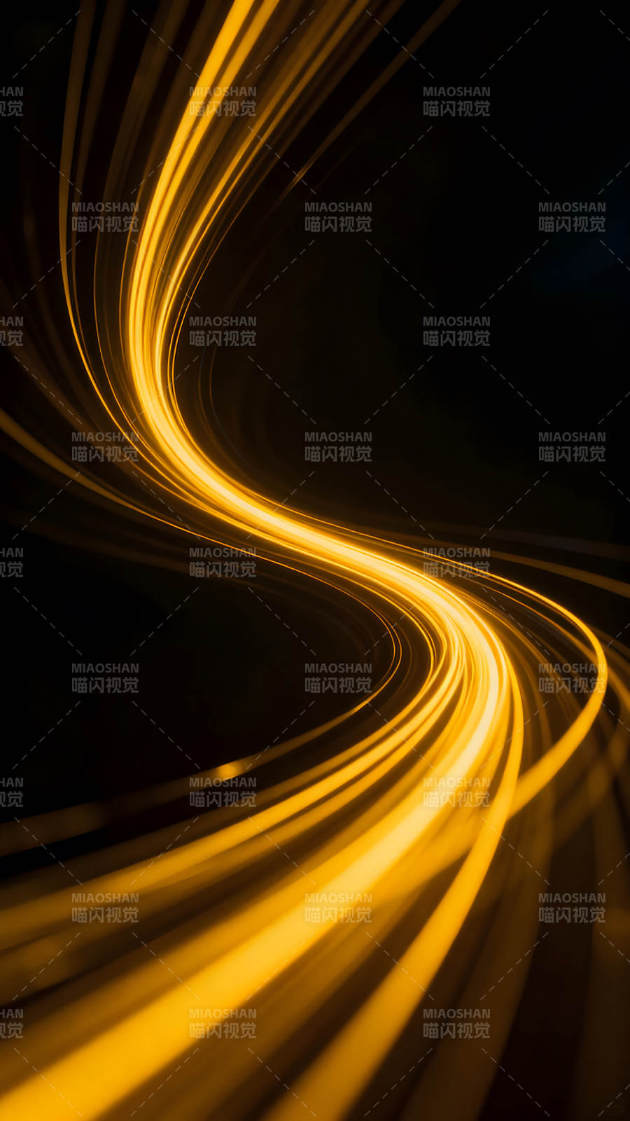 金光流淌的抽象曲线图片