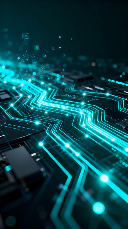 电路板科技感光线图片