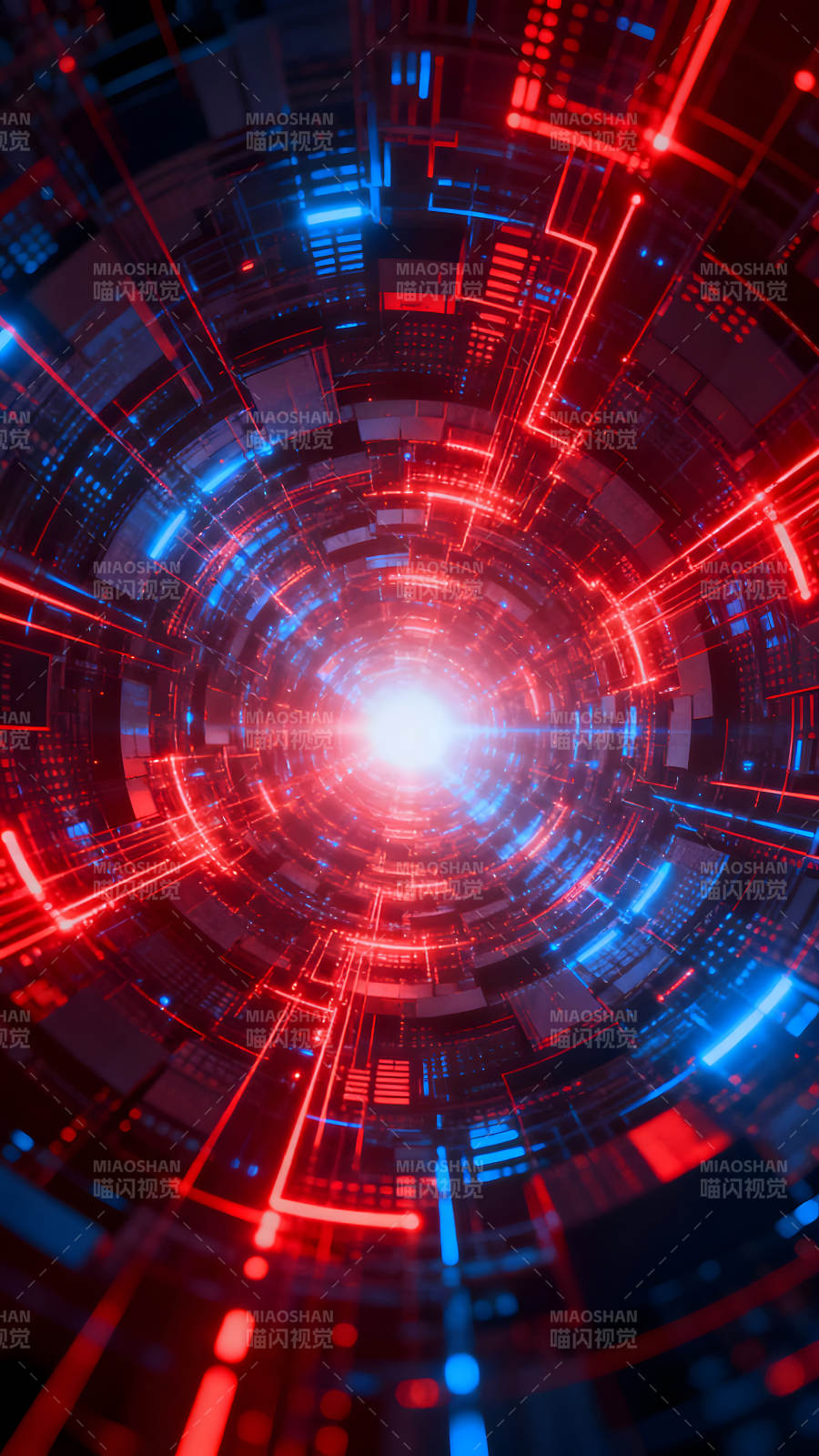 科幻隧道光线构图图片