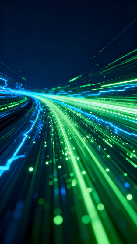 蓝绿光线交织抽象画面图片