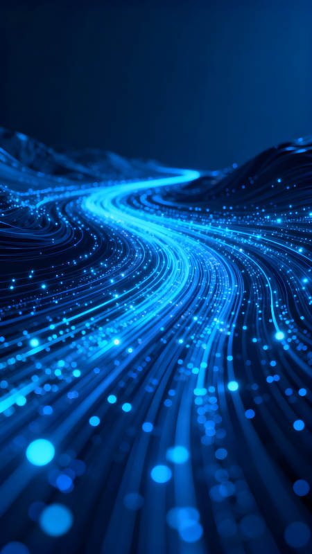 蓝光流动数字世界光线交织图片