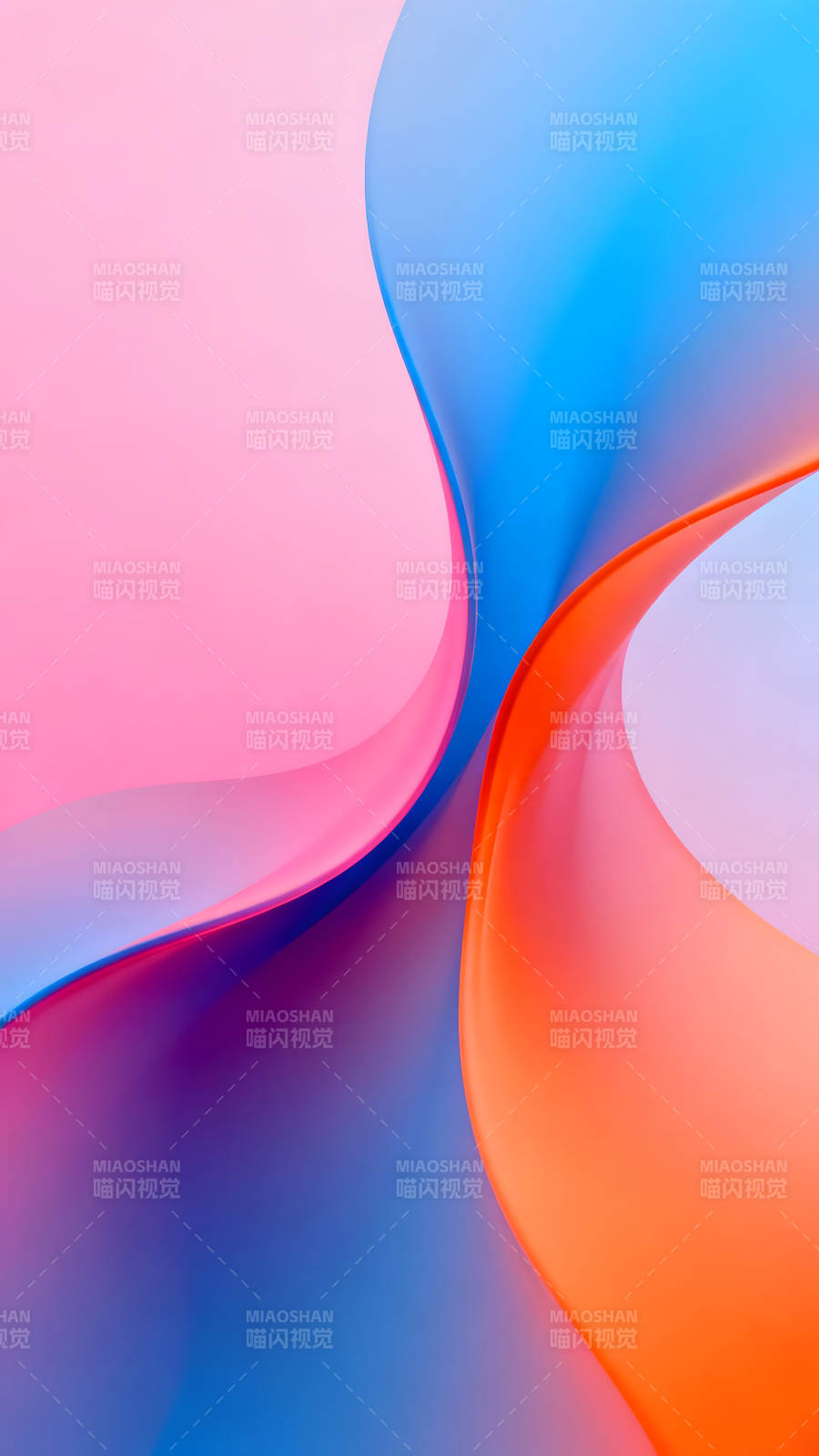 抽象多彩的流动曲线艺术感十足的壁纸图片