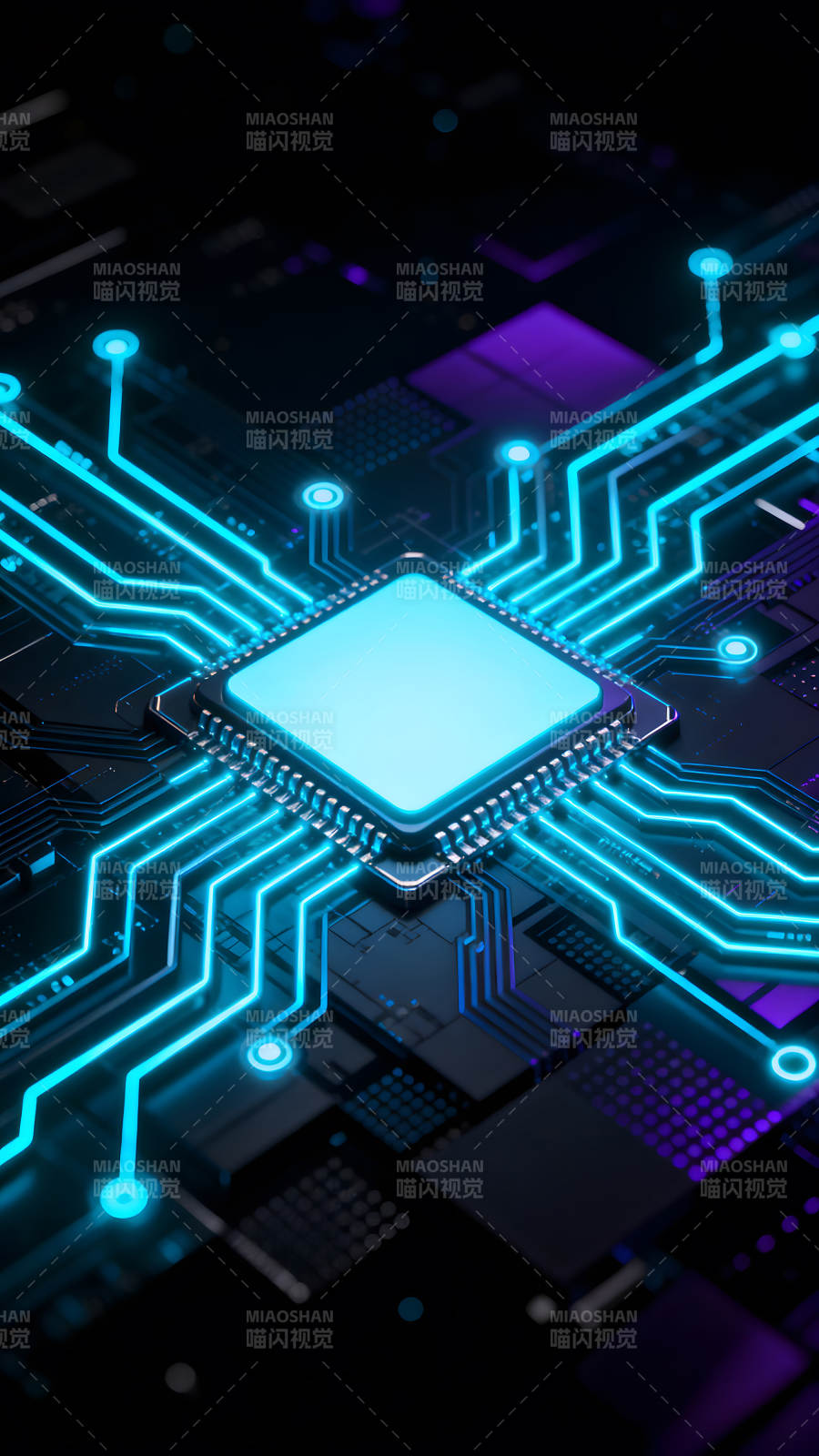 芯片电路板数字科技感十足图片