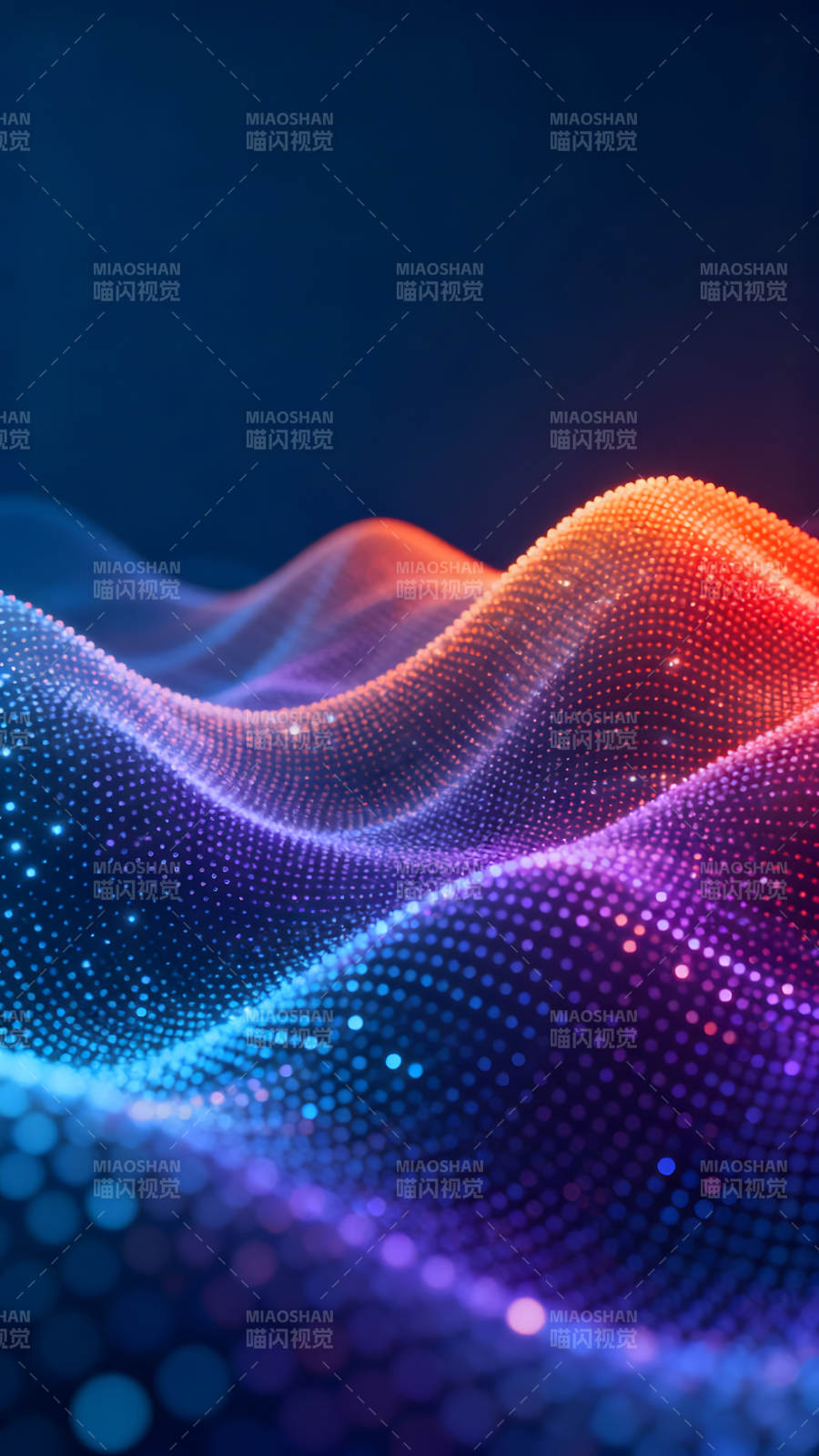 抽象光点波浪构成绚丽背景图片