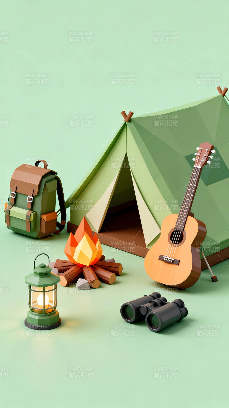 露营场景简约风格图片