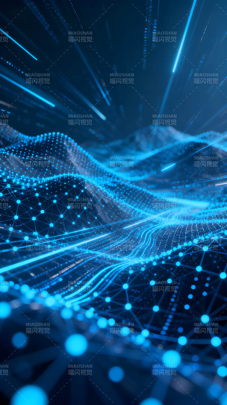 蓝色科技网络空间抽象设计图片
