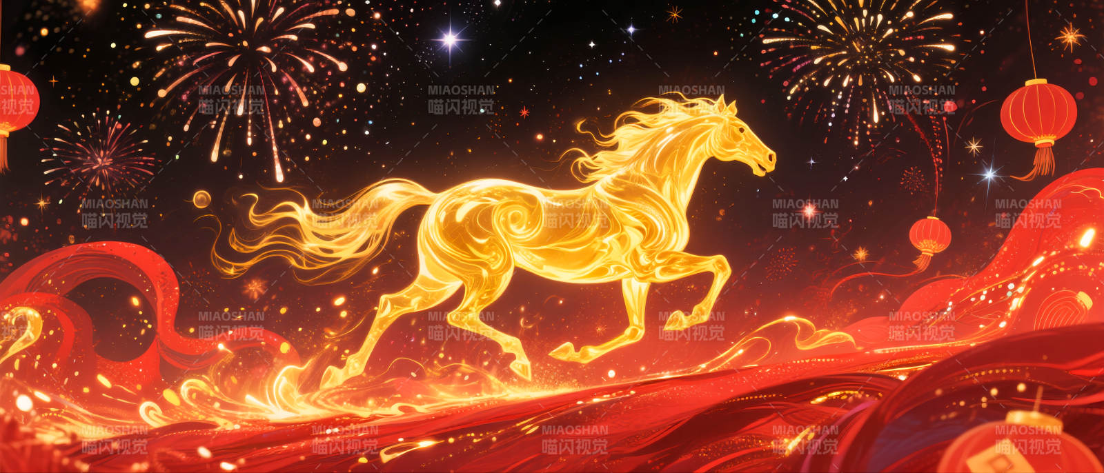 2026年马年金马奔腾迎新春图片