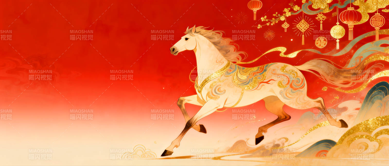 2026年马年骏马奔腾迎新春图片