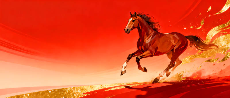 奔马逐梦图片