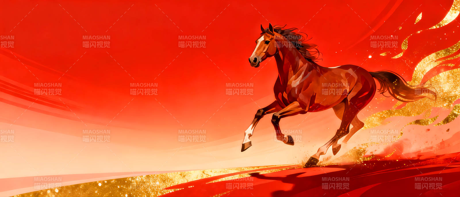 2026年马年奔马逐梦图片