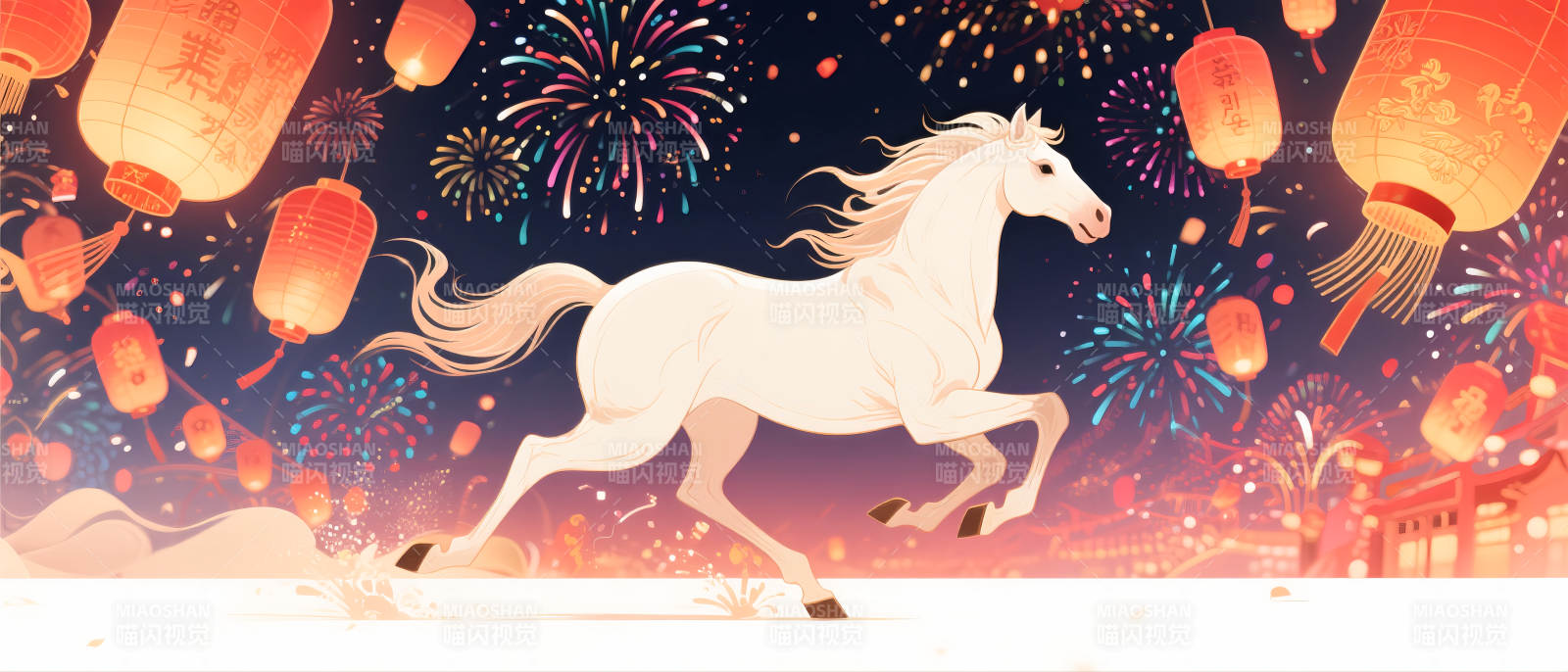 2026年马年骏马奔腾迎新春图片