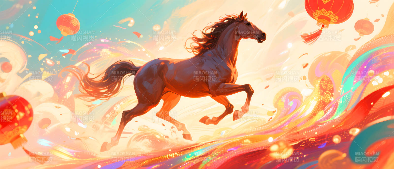 2026年马年骏马奔腾彩云间图片