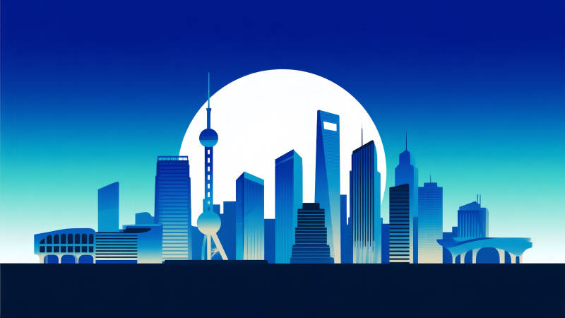 上海城市夜景月光图片