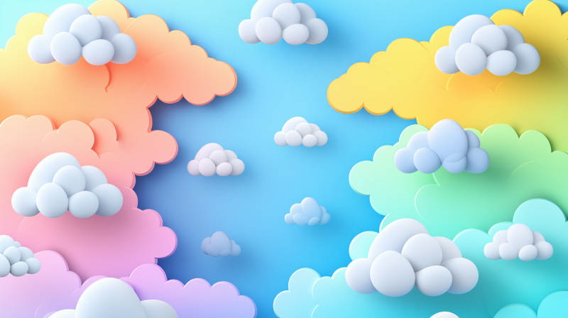 童趣卡通云彩背景图片