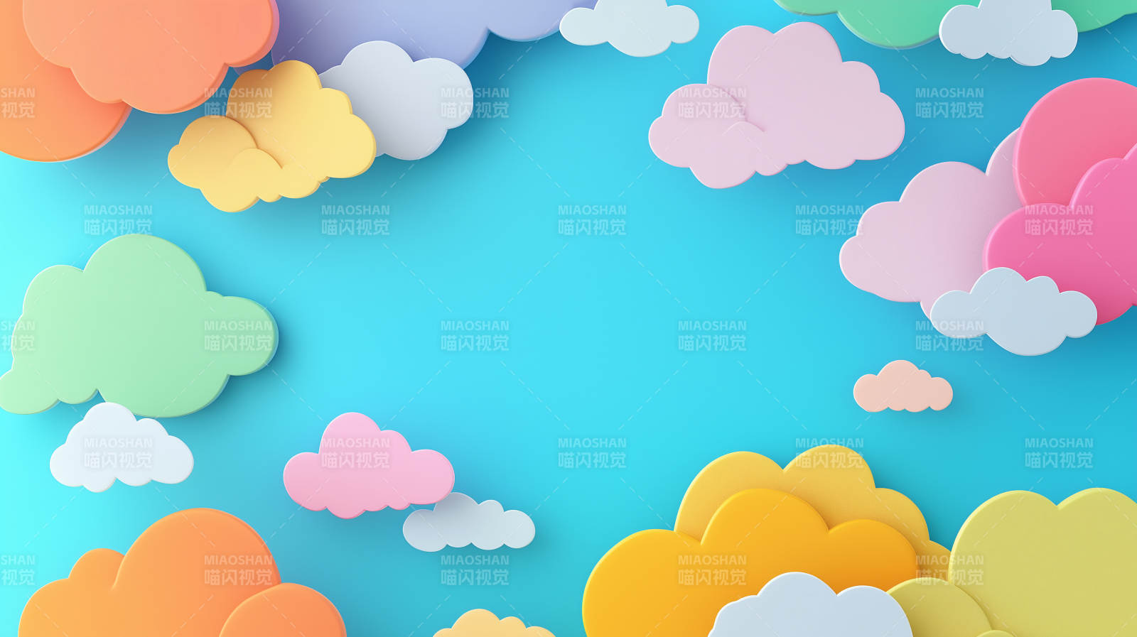 童趣卡通云彩背景图片