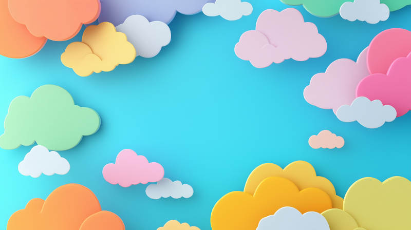 童趣卡通云彩背景图片