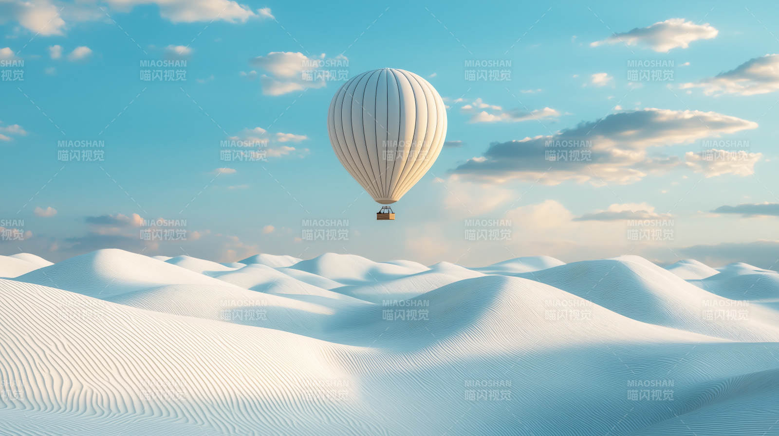 白色热气球沙漠之旅图片