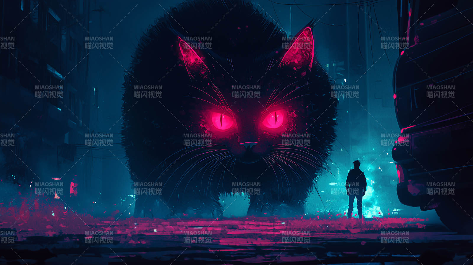 巨型黑猫都市奇遇图片