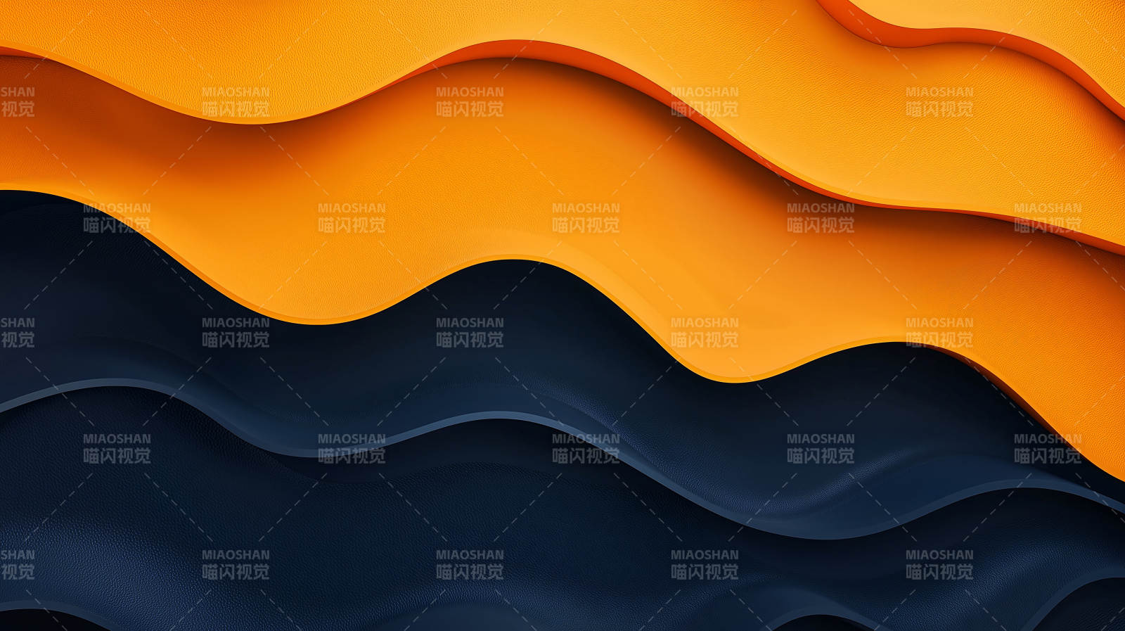 蓝橙渐变抽象波浪图片