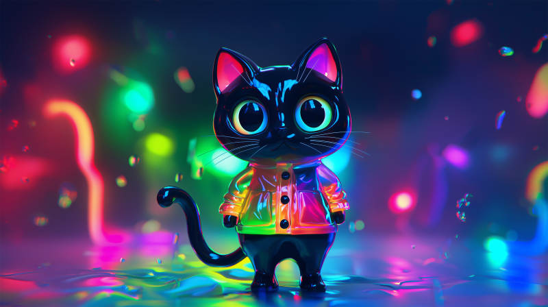 霓虹黑猫潮酷来袭图片