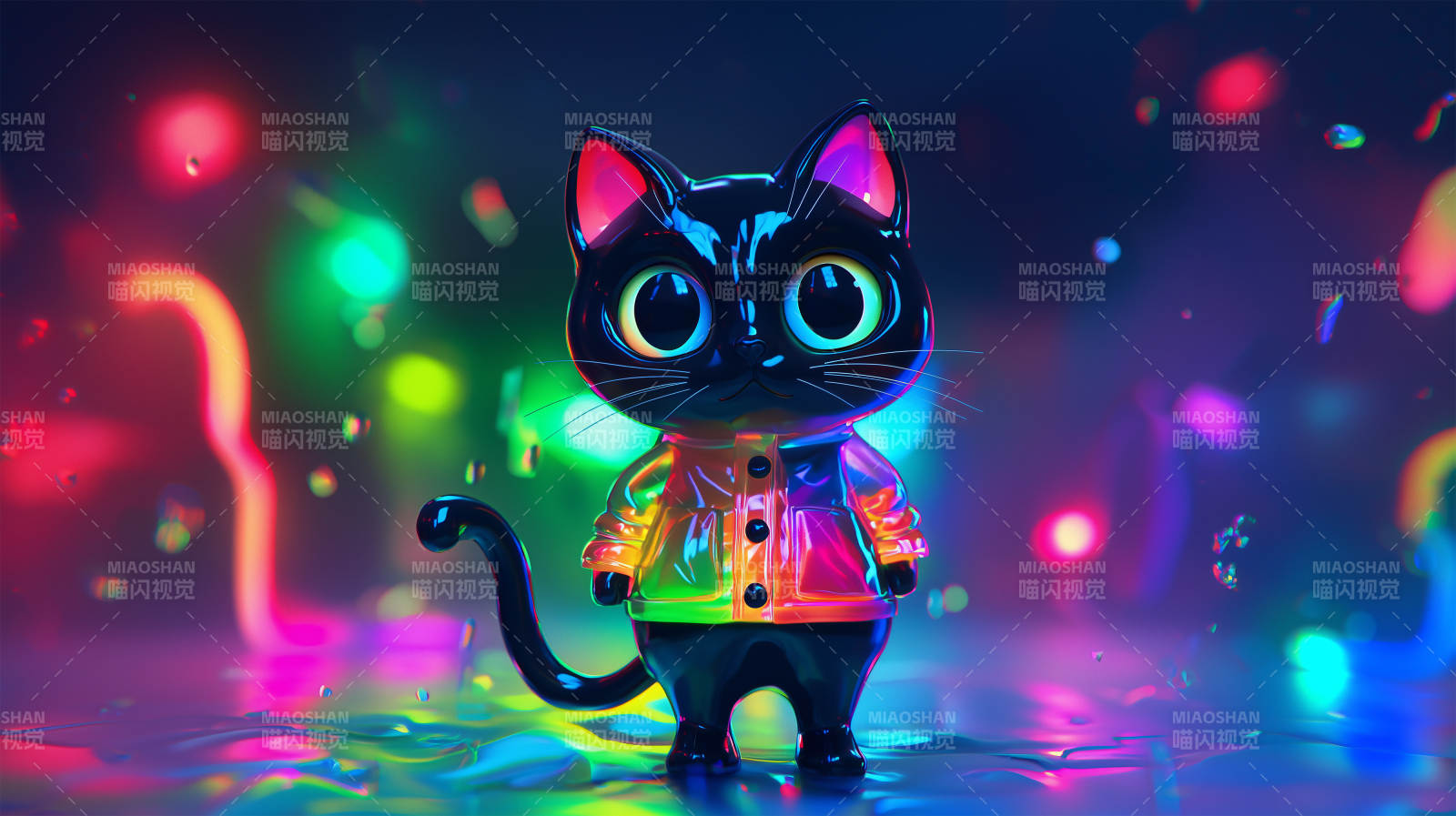 霓虹黑猫潮酷来袭图片