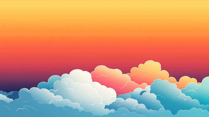 多彩云海日落图片