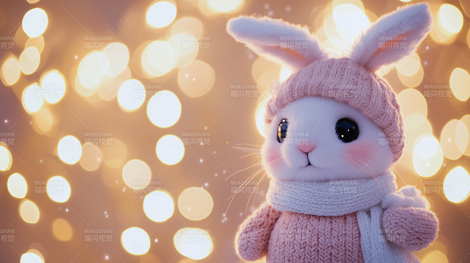 萌兔冬日暖阳图片