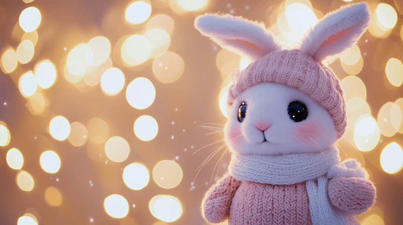 萌兔冬日暖阳图片