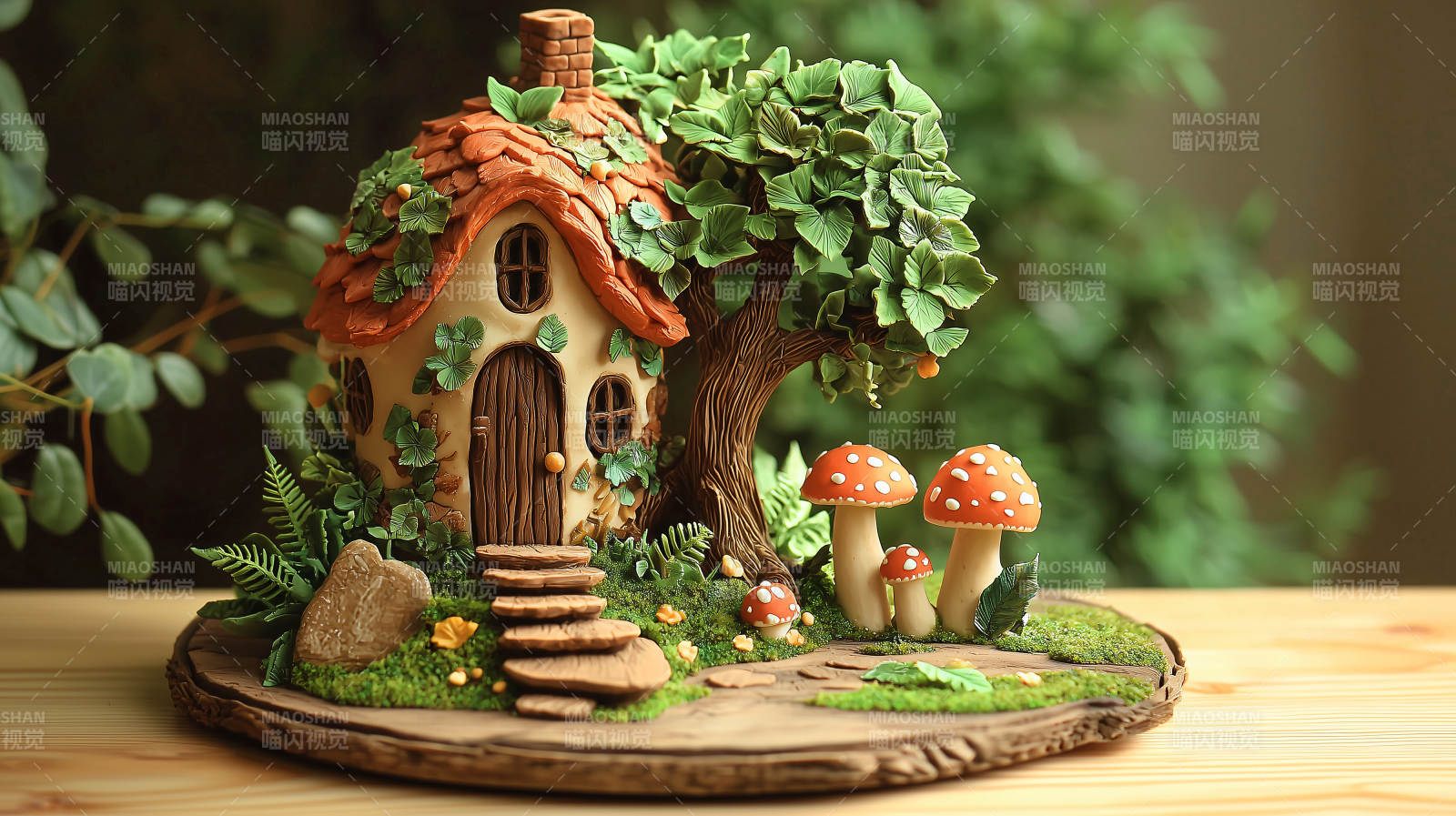 童话森林里的粘土小屋图片