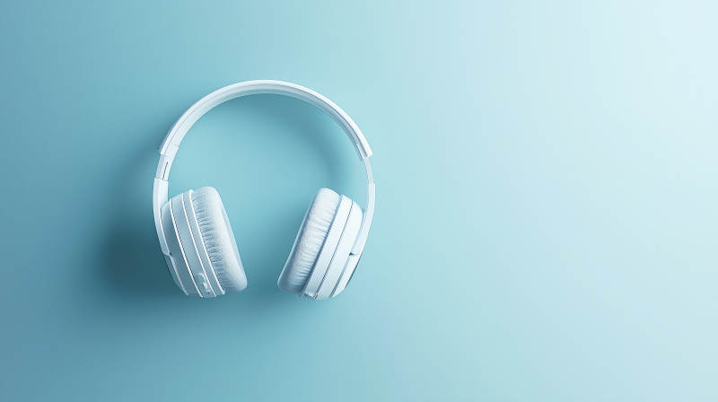 轻盈质感白色耳机图片