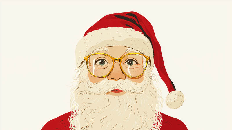 戴眼镜的圣诞老人图片