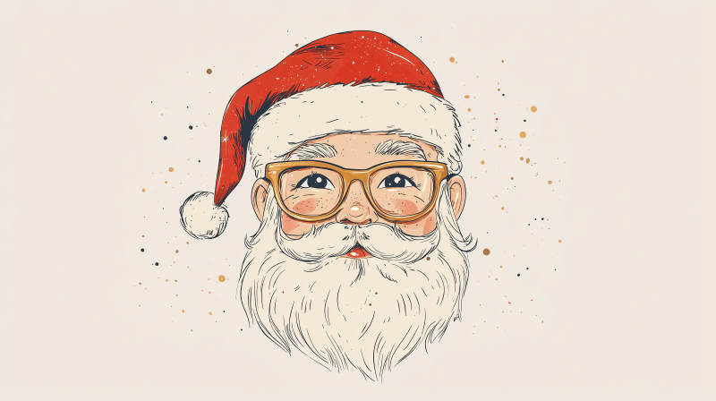 戴眼镜的圣诞老人图片