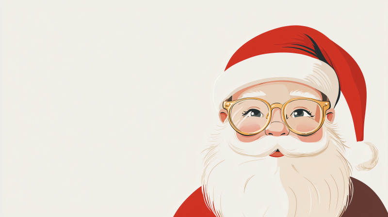 戴眼镜的圣诞老人图片