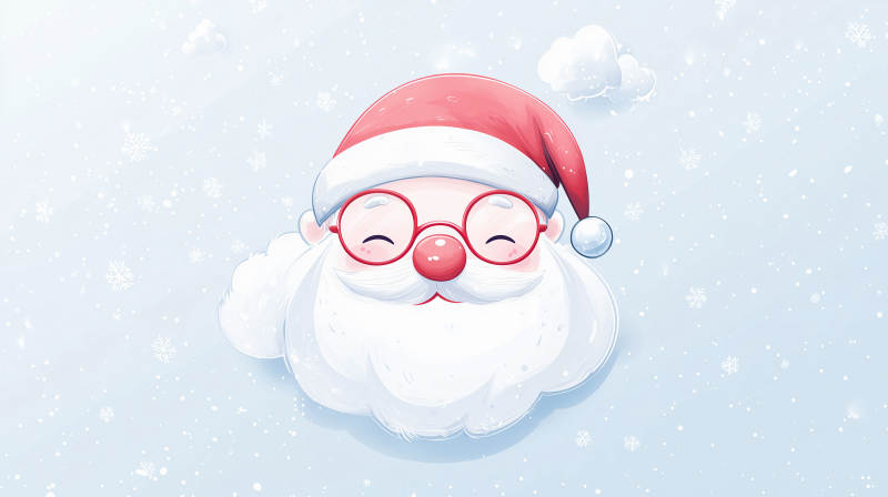 戴眼镜的圣诞老人图片