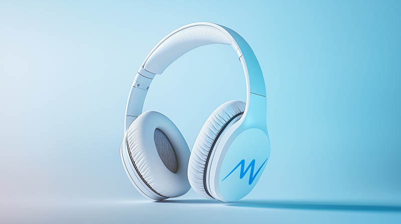 轻盈质感白色耳机图片