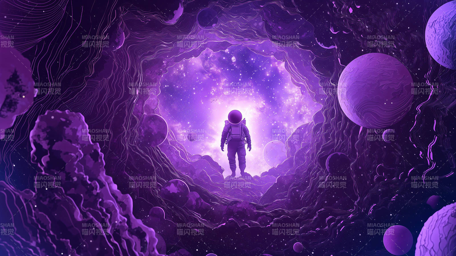 紫色星云的孤独探索图片