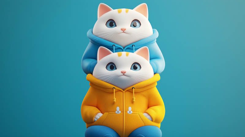 萌猫兄弟的时尚穿搭图片