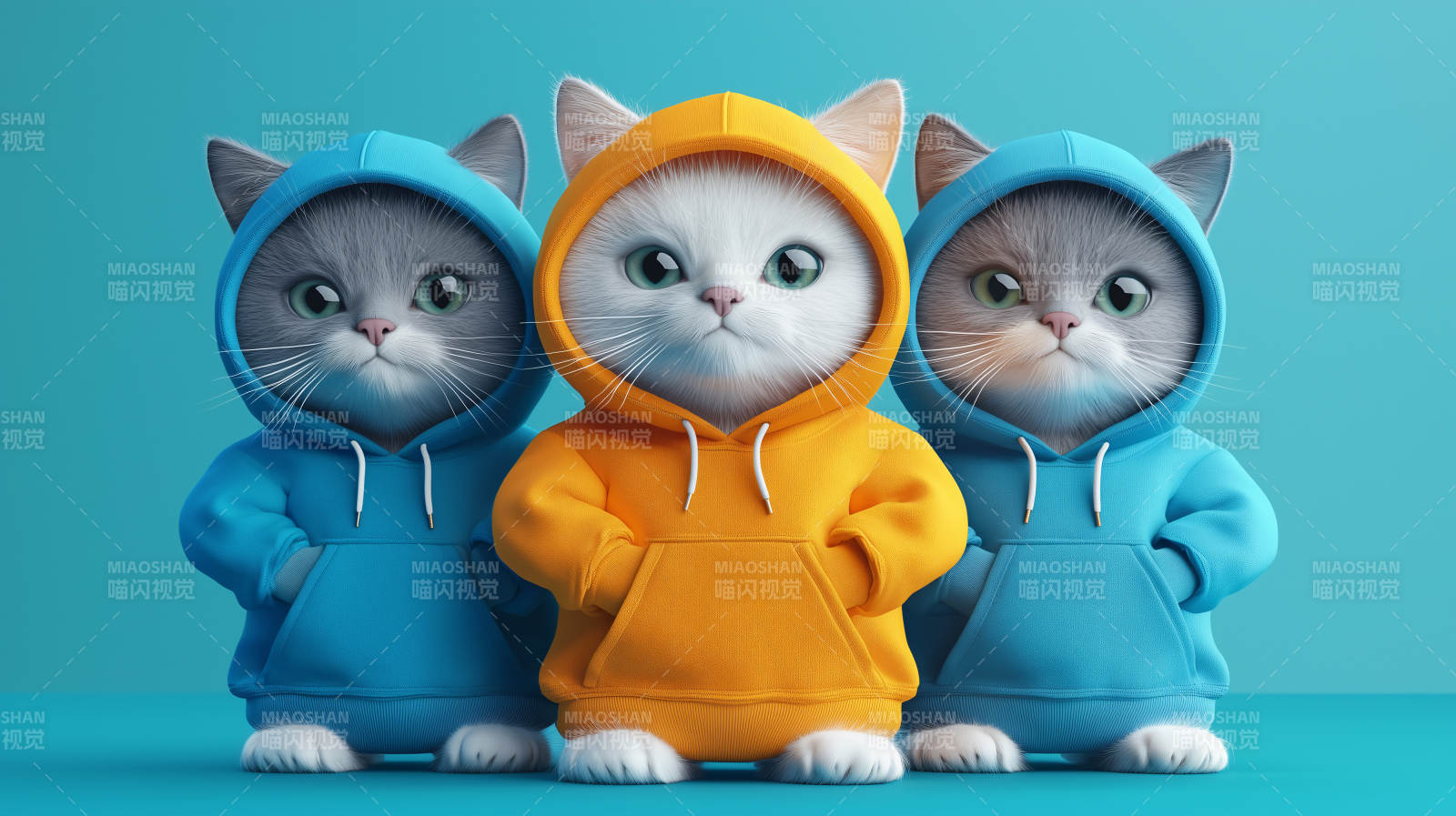 萌猫兄弟的时尚穿搭图片