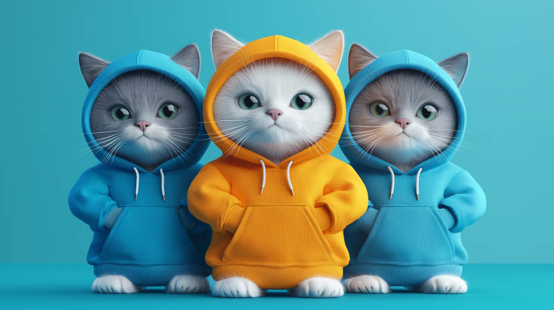 萌猫兄弟的时尚穿搭图片