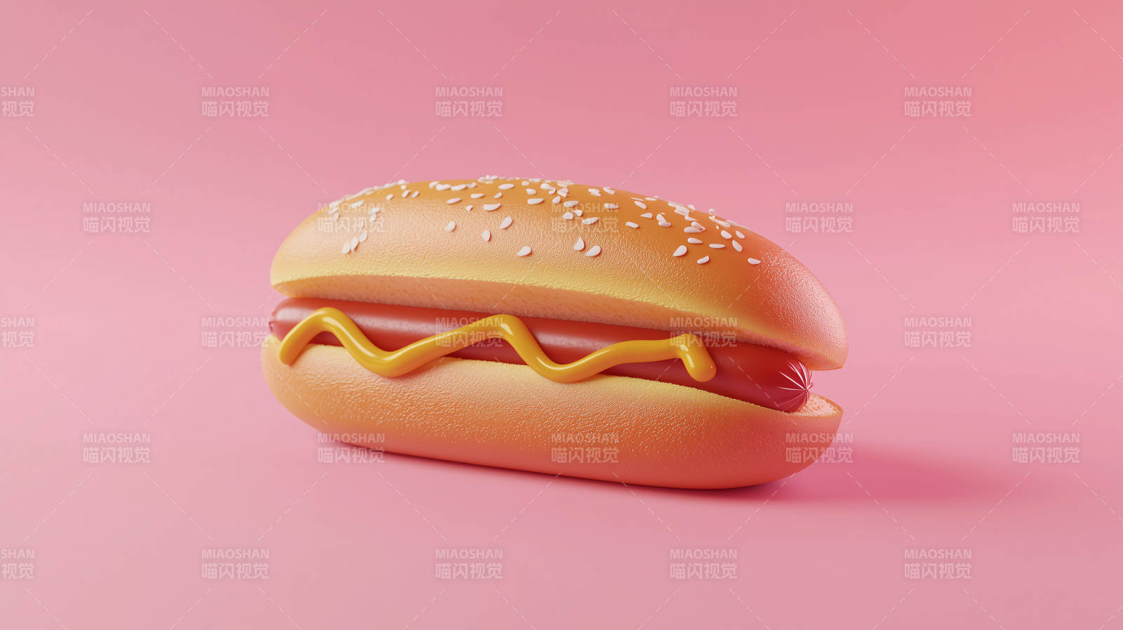 3D的卡通热狗图片