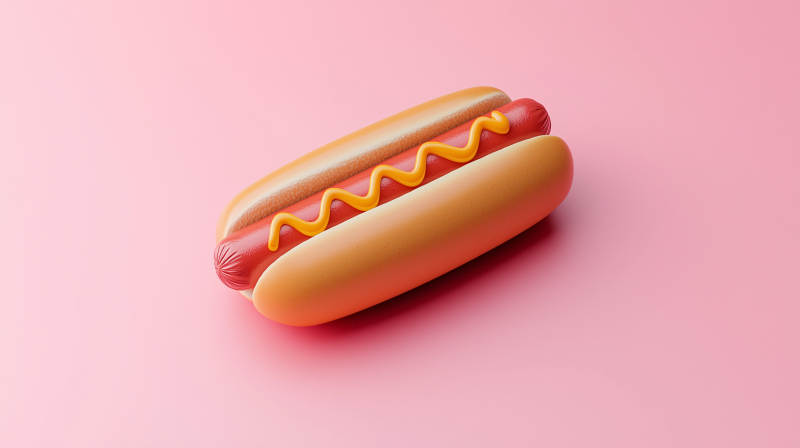 3D的卡通热狗图片