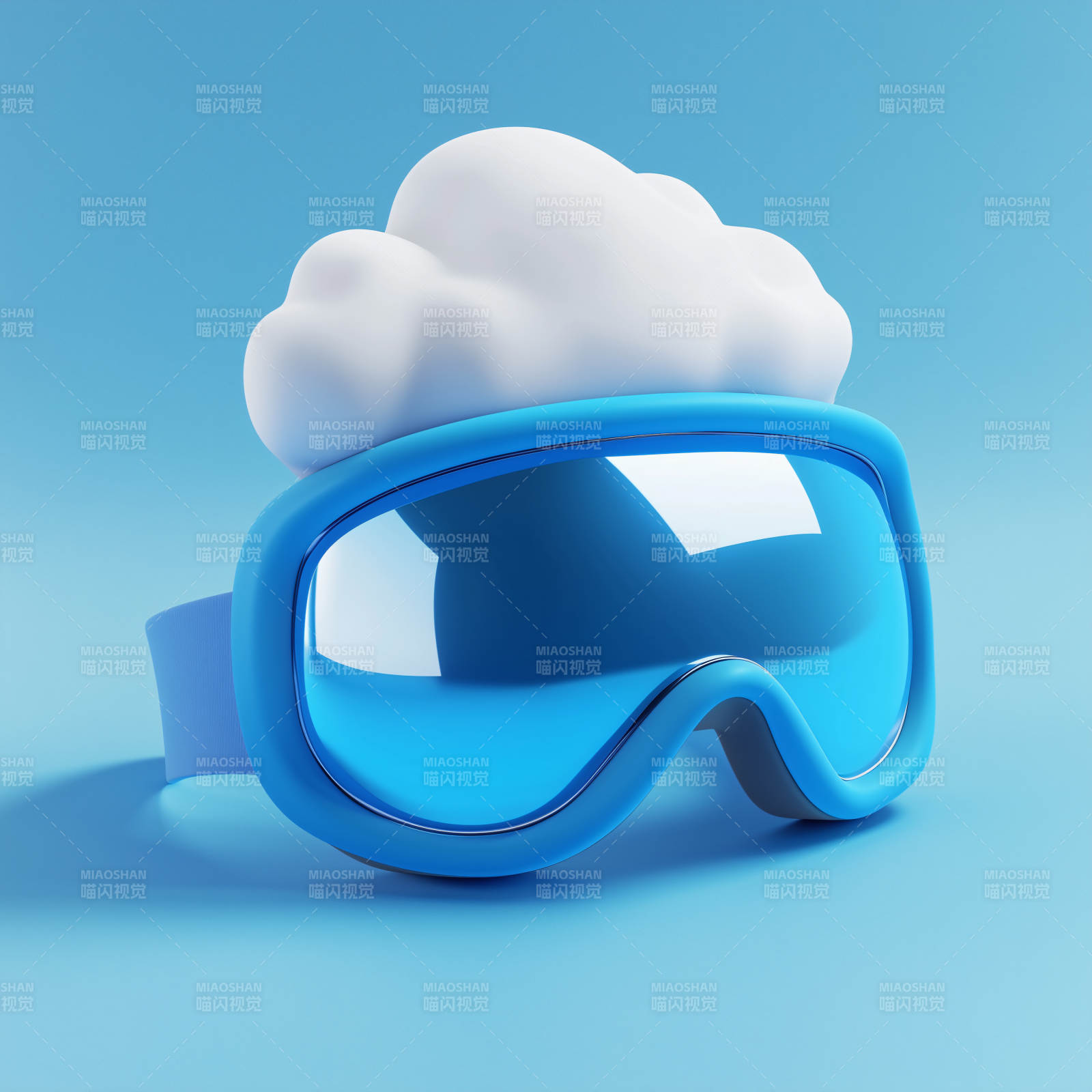 炫酷蓝色滑雪镜图片