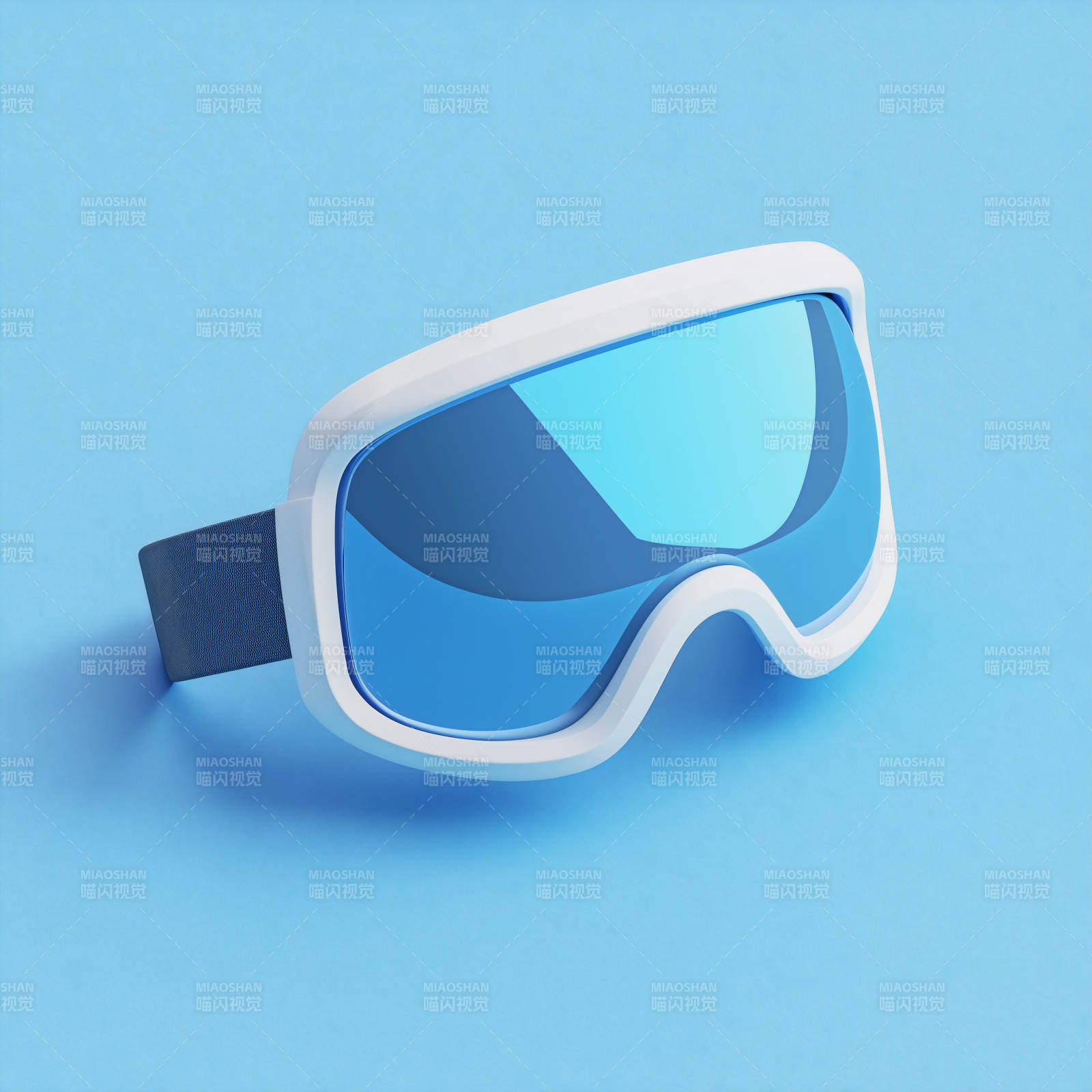 炫酷蓝色滑雪镜图片