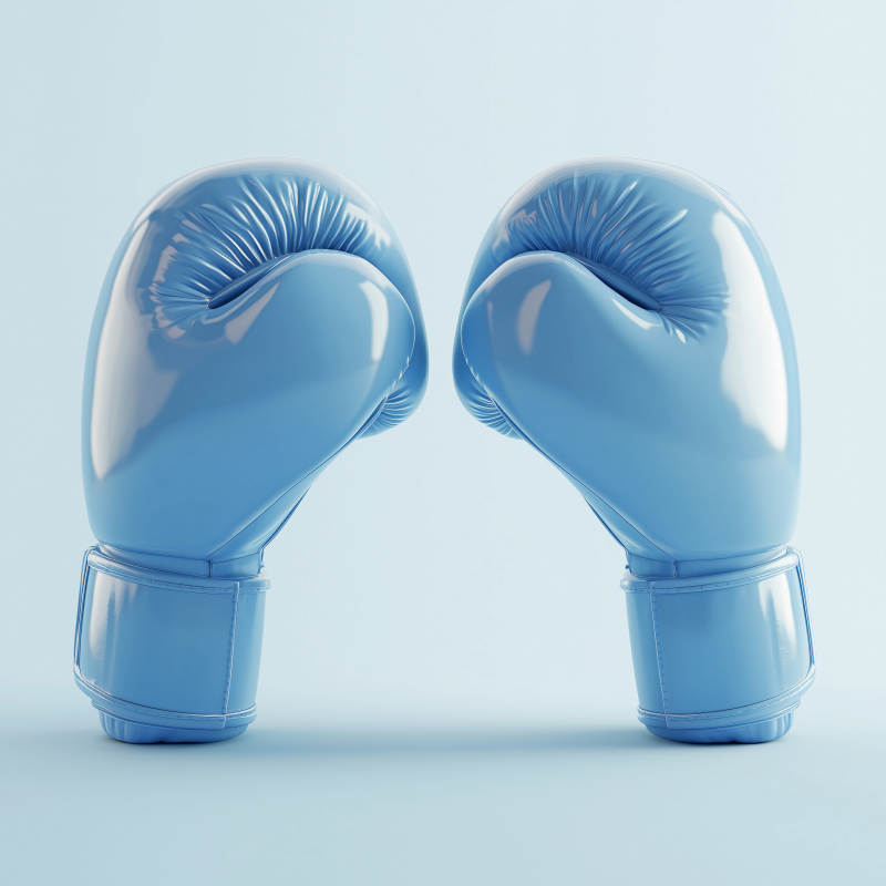 蓝色拳击手套图片