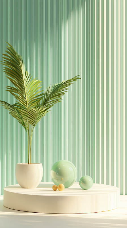 极简绿植与几何美学图片