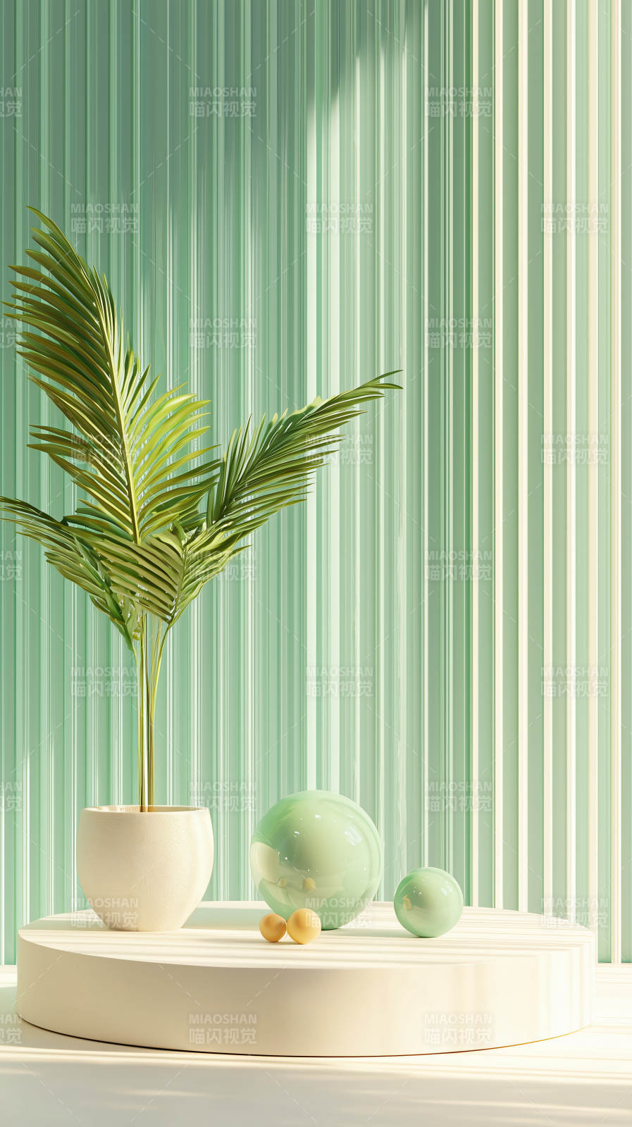 极简绿植与几何美学图片